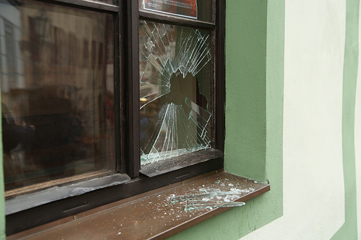 A2B Glass are able to board up broken windows while they are being repaired in Braunstone.